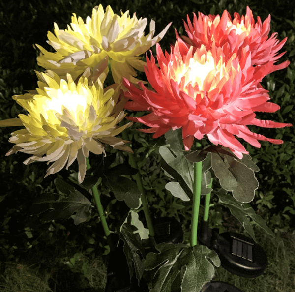 🎁Shop Now 50% OFF🎁 - SPRING ARTIFICIAL Chrysanthemum SOLAR GARDEN STAKE LED