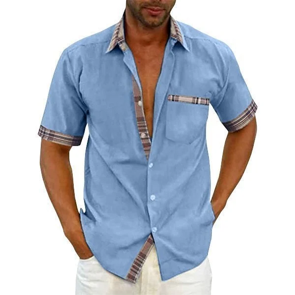 🔥 Last Day Promotion 49% OFF 🔥Men's Casual Plaid Collar Button Summer  Shirt