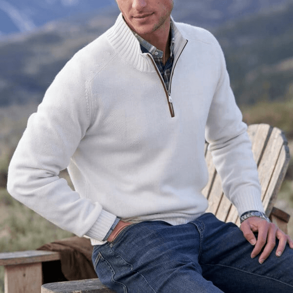 Men's Cashmere Zipper Basic Sweater