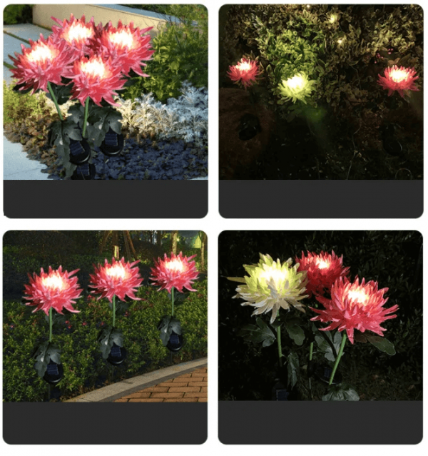 🎁Shop Now 50% OFF🎁 - SPRING ARTIFICIAL Chrysanthemum SOLAR GARDEN STAKE LED